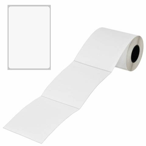 Термоэтикетки ЭКО, 100х150 мм, 300 этикеток в ролике, прозрачная подложка из пленки, 114510