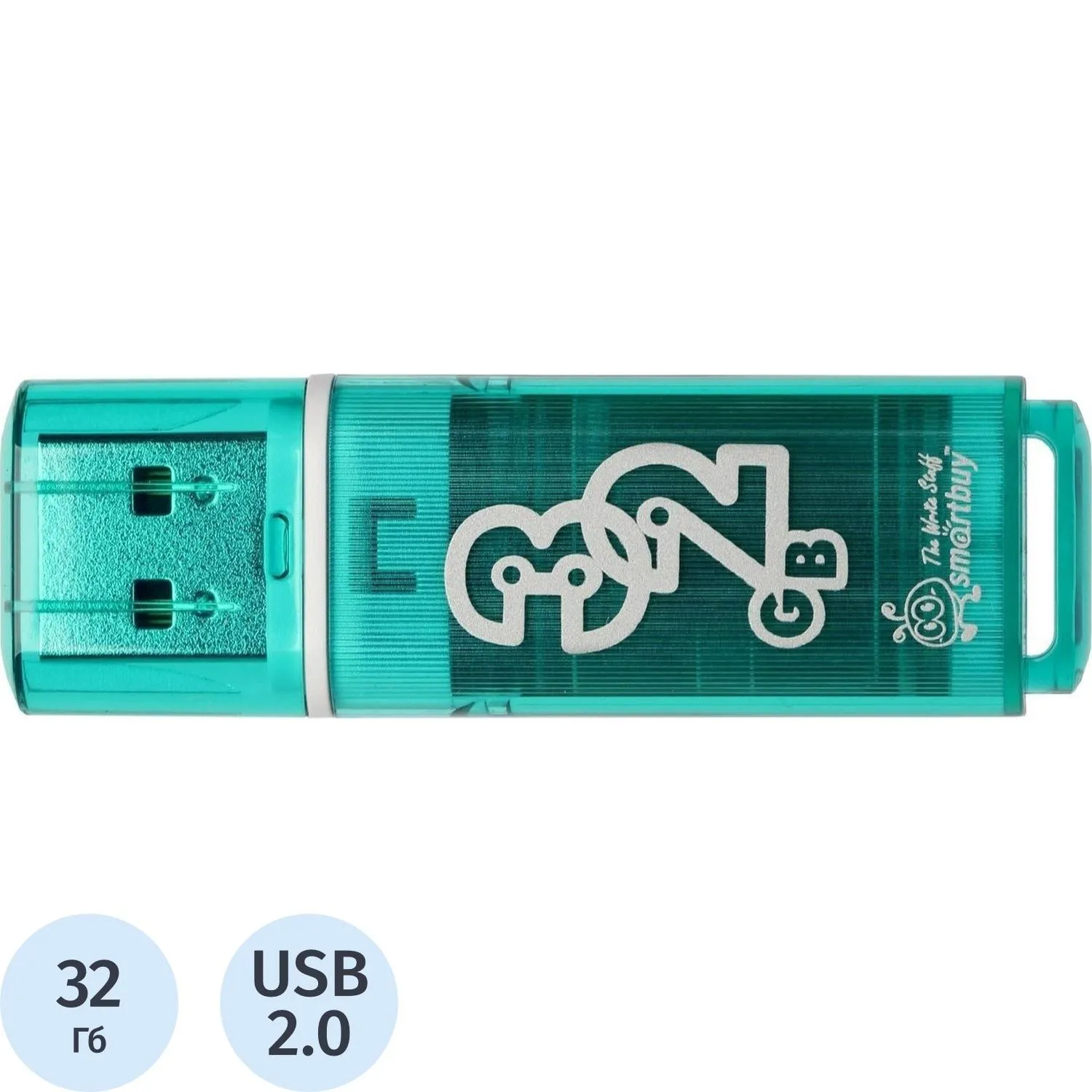 Флеш-память Smartbuy Glossy, 32Gb, USB 2.0, зел, SB32GBGS-G, 445927К