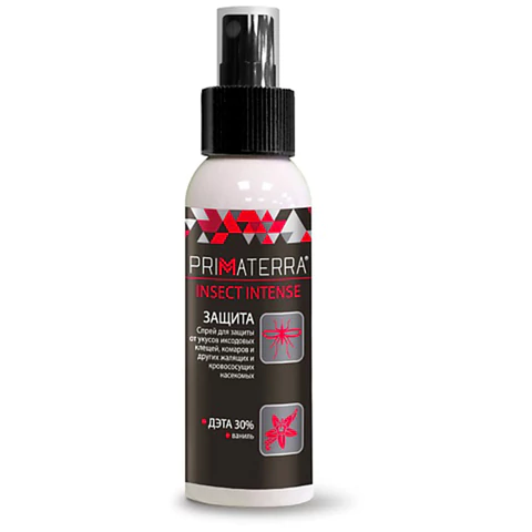 Спрей для кожи защитный 100 мл, PRIMATERRA INSECT INTENSE от клещей, комаров, слепней