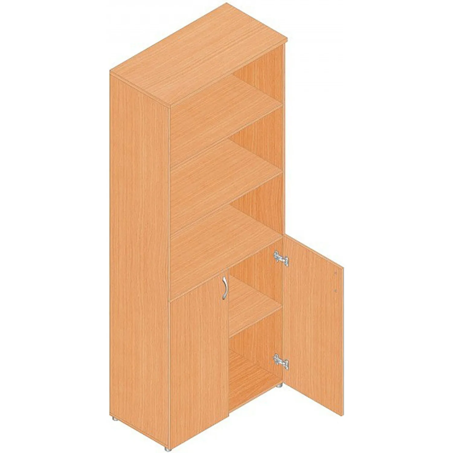 Шкаф 1L5_А Референт Р.Ш-2 широкий высокий, Бук-С