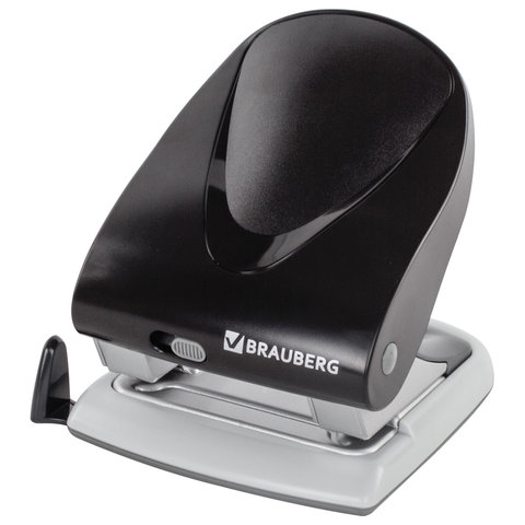 Дырокол BRAUBERG "Jet", до 40 листов, черный, 224341