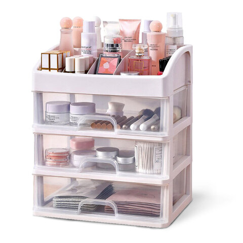 Органайзер для хранения косметики, канцтоваров, мелочей ТРИ УРОВНЯ, 26,6х17*23,5 см, DASWERK (ДАСВЕРК), 608477