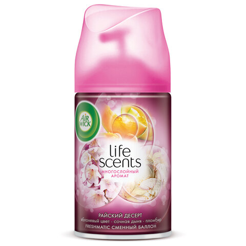 Сменный баллон 250 мл, AIRWICK LifeScents "Райский десерт", для автоматических освежителей, универсальный