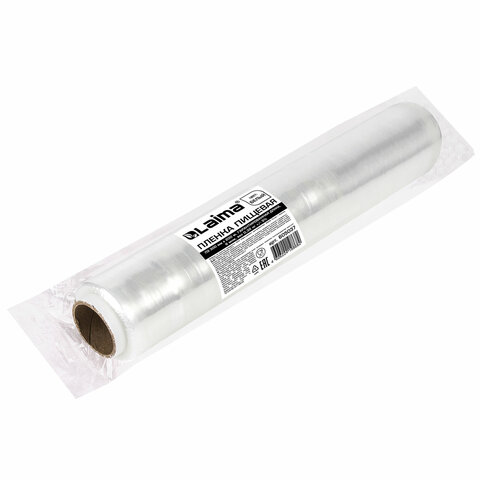 Пленка пищевая ПЭ 300 мм х 200 м, ГАРАНТИРОВАННАЯ ДЛИНА, 6 мкм, вес нетто 0,32 кг ±5%, LAIMA, 605037