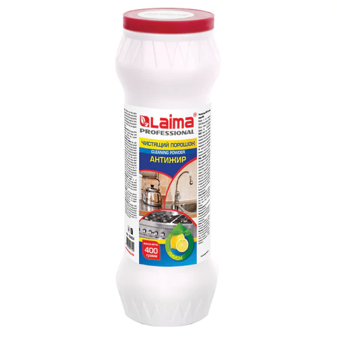 Чистящее средство 400 г, LAIMA PROFESSIONAL Антижир "Лимон", порошок, 604654