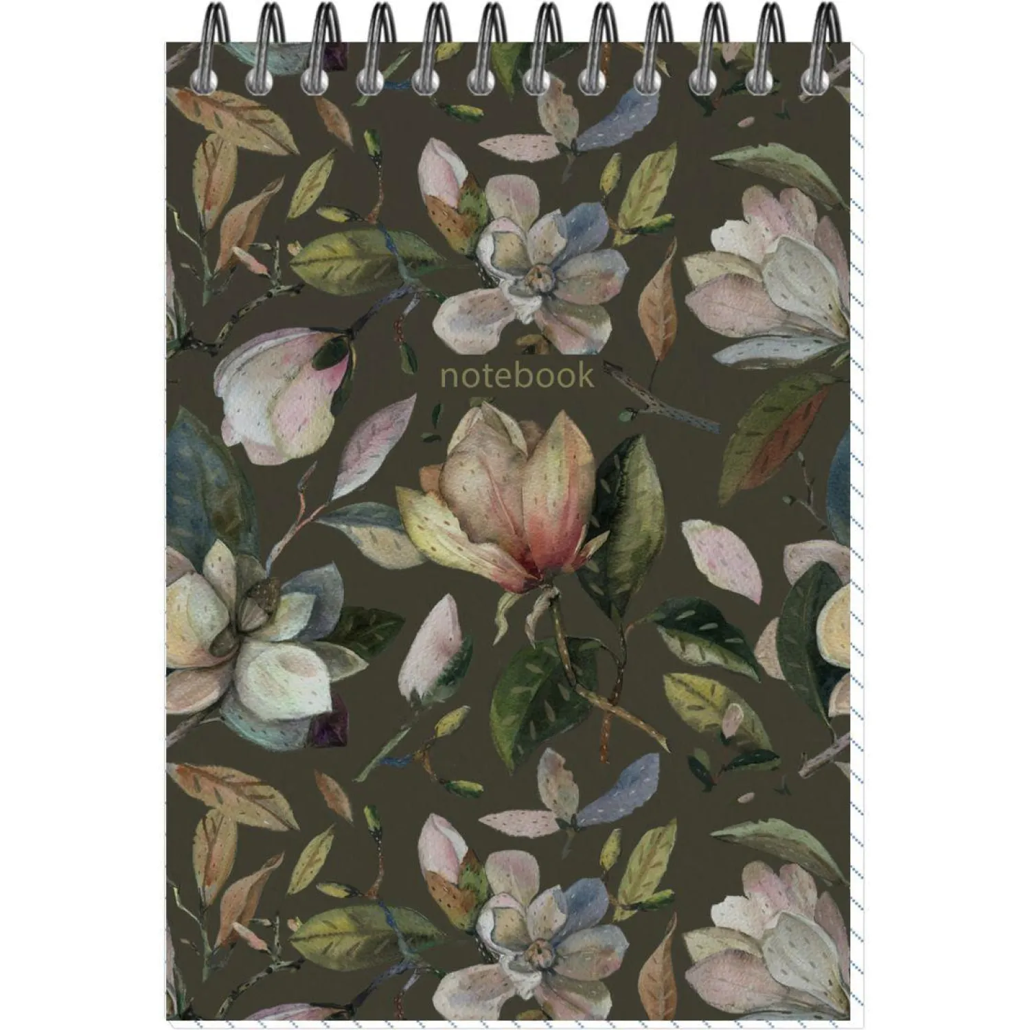 Блокнот Принты А6 60л, клетка, обл. мел. картон, спираль,Цветы