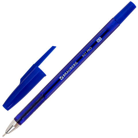 Ручка шариковая BRAUBERG 927 PRO "WRITING 3.0", СИНЯЯ, пишущий узел 0,5 мм, линия письма 0,25 мм, 144337