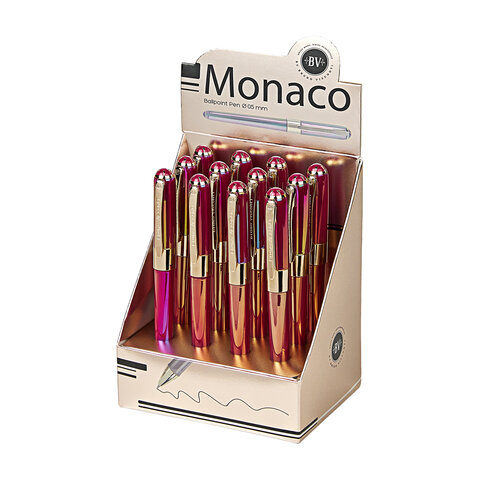 Ручка шариковая BRUNO VISCONTI "MONACO PEARL", СИНЯЯ, пурпурный корпус, линия 0,4 мм, 20-0125/83
