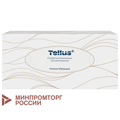 Салфетки косметические 100 штук в картонном боксе, 2-слойные, Tellus/TORK Premium (Система F1), 120380