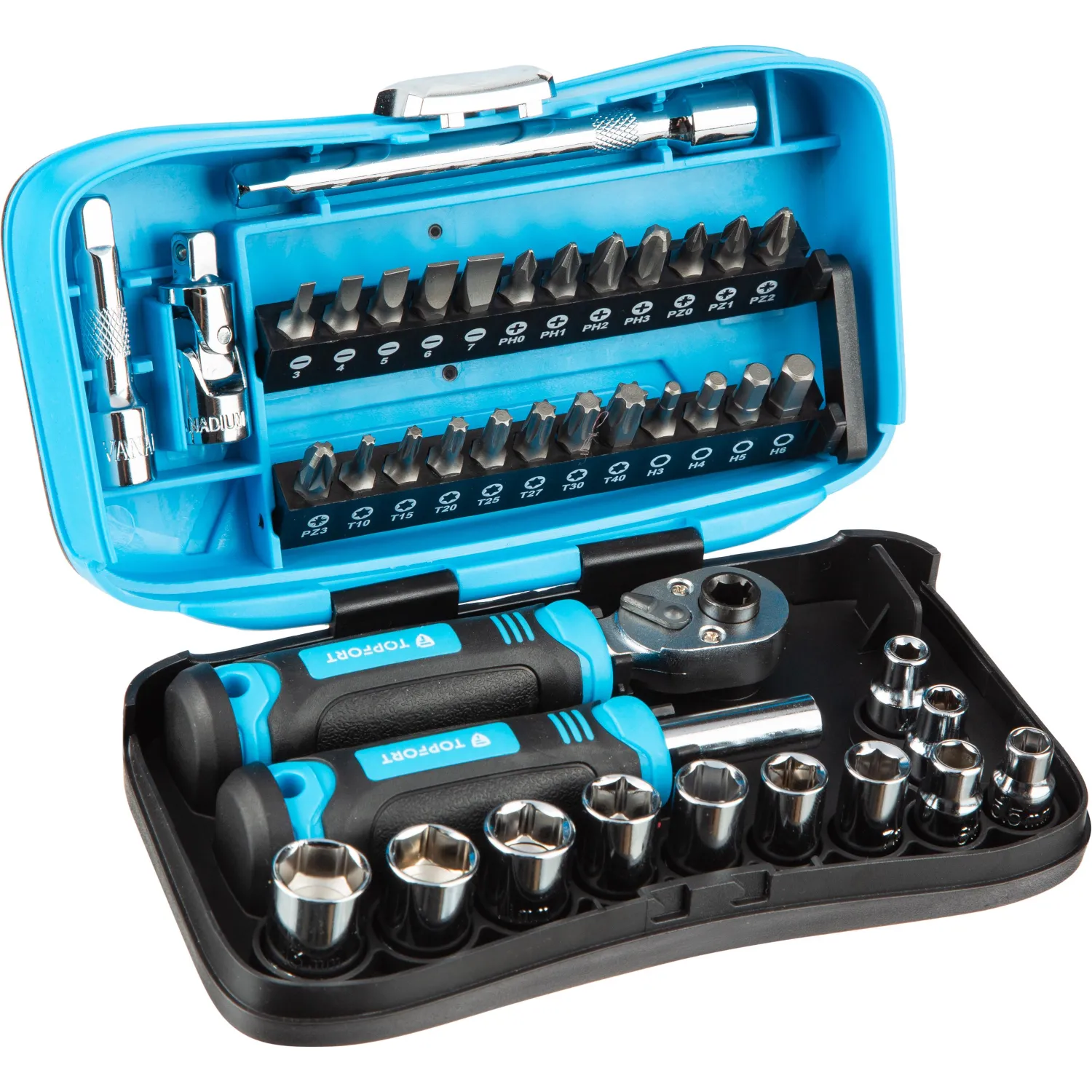Отвертка с набором бит, 40 предметов Topfort (9113140)