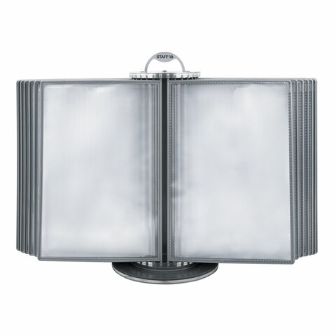 Демосистема настольная на 30 панелей, с 30 серыми панелями А4, вращающаяся, STAFF, 238332