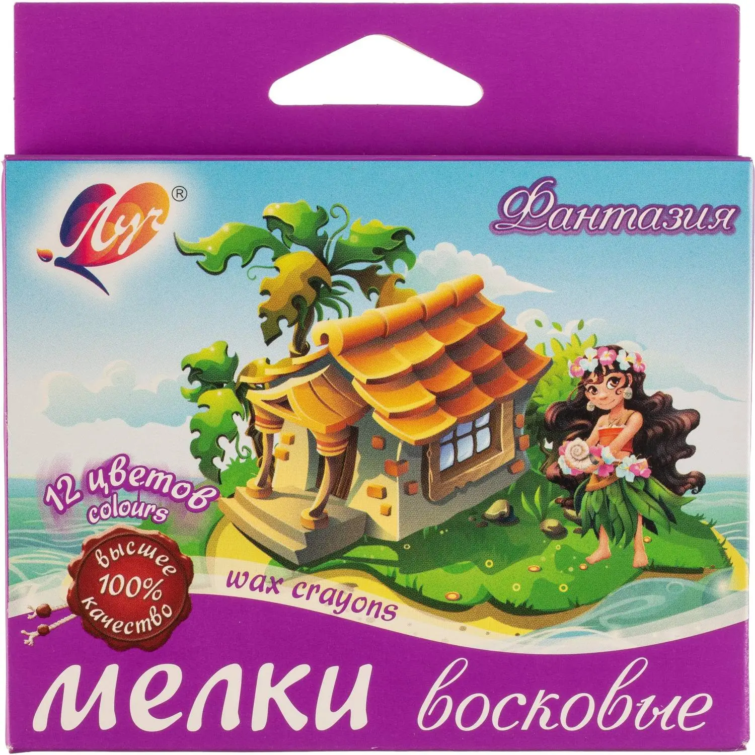 Мелки восковые Луч Фантазия 12 цв. на масляной основе 25С 1520-08