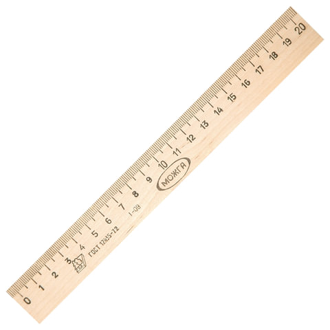 Линейка деревянная 20 см, ЛП-200, МОЖГА, С05, C05