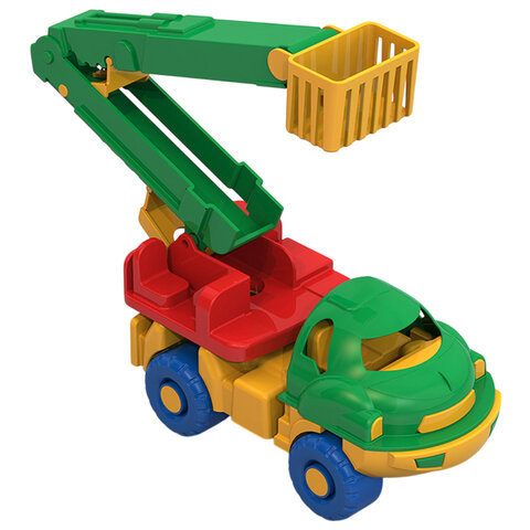 Машина игрушечная ДОРОЖНАЯ С ВЫШКОЙ "Малыш", пластиковая, 23x9,5x11,5 см, НОРДПЛАСТ, 65
