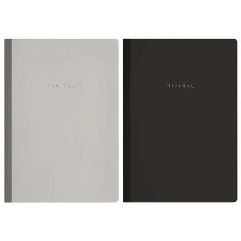 Тетрадь А4 96 л. BRAUBERG, на сшивке с корешком, клетка, обложка картон, "Minimal Classic", 405281