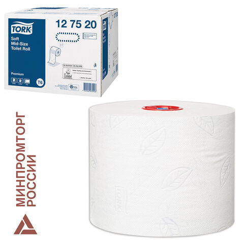 Бумага туалетная 90 м, TORK (Система Т6) PREMIUM, КОМПЛЕКТ 27 рулонов, 2-слойная, белая, 127520