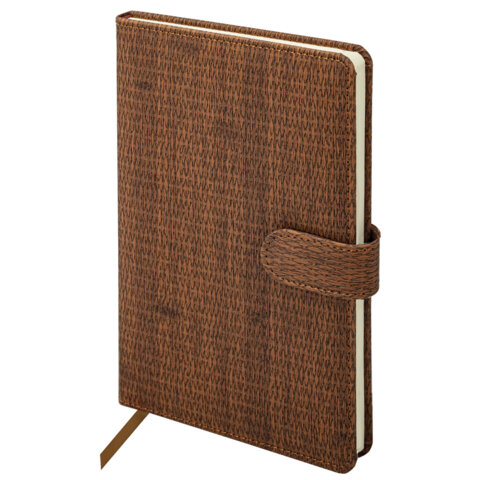 Еженедельник датированный 2026 А5 145х215 мм, BRAUBERG "Augustus", под кожу, коричневый, 117162
