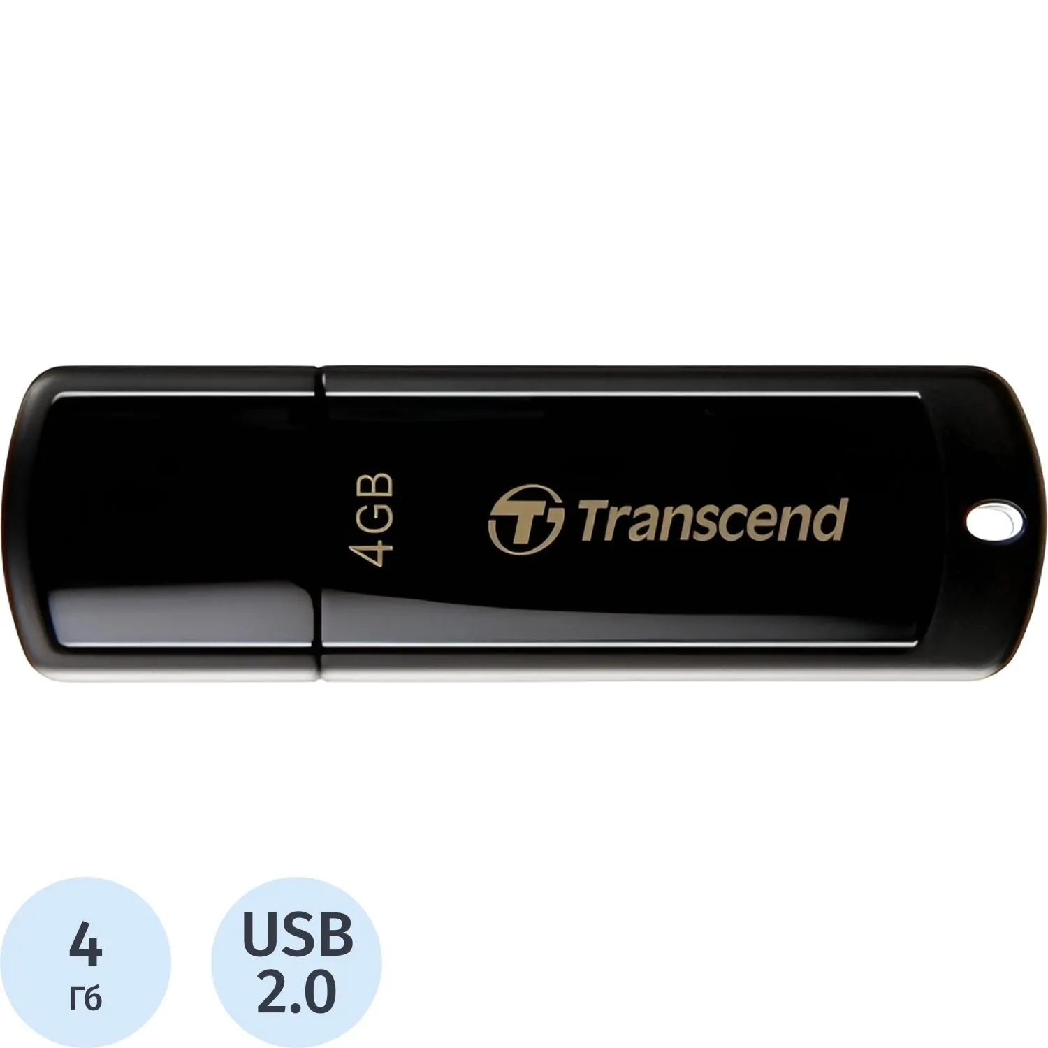 Флеш-память Transcend JetFlash 350, 4Gb, USB 2.0, чер, TS4GJF350, 272691К