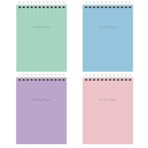 Блокнот МАЛЫЙ ФОРМАТ А6, 108х145 мм, 40 л., гребень, картон, клетка, BRAUBERG "Minimal Pastel", 116429