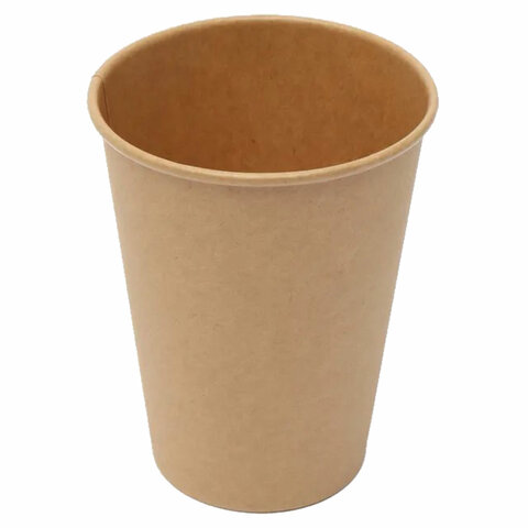 Стакан одноразовый бумажный 250 мл, КОМПЛЕКТ 50 шт., однослойный, холодное/горячее, LAIMA ECO CRAFT, 608369