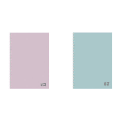 Тетрадь А4 80 л,. HATBER, гребень, клетка, Soft-touch ламинация, "Mist" (микс в спайке), 090095, 80Т4лВ1гр
