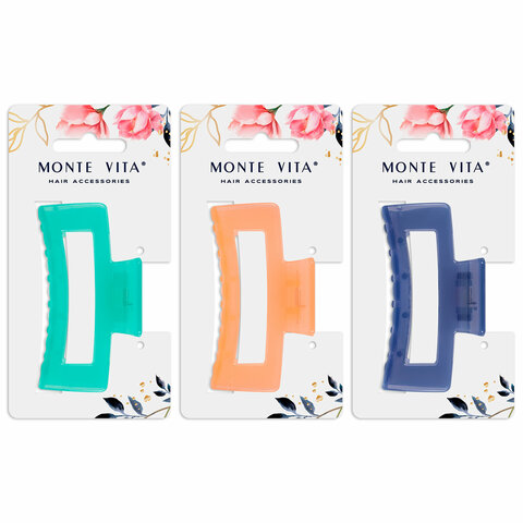 Краб для волос 8,5 см, глянцевый, АССОРТИ, MONTE VITA (МОНТЕ ВИТА), 457004