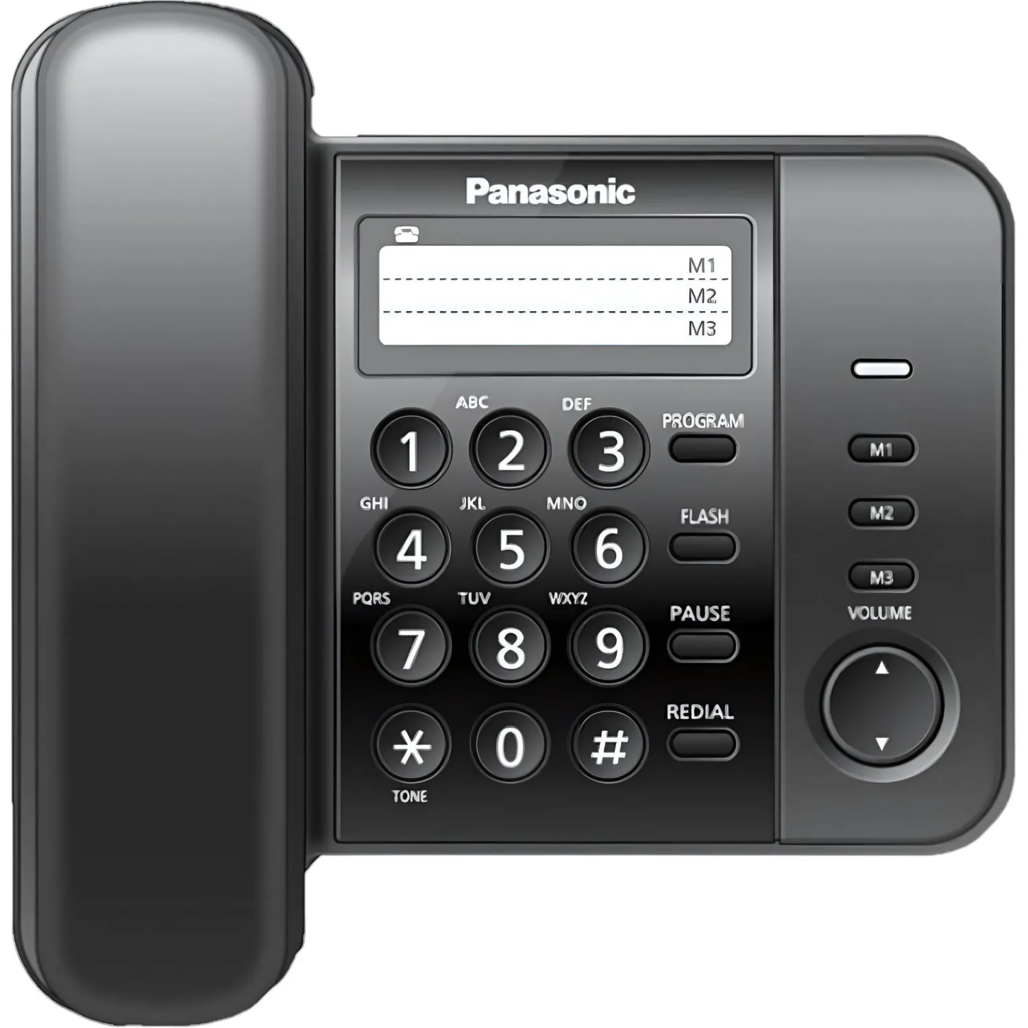 Телефон проводной Panasonic KX-TS2352RUB чер(KX-TS2352RUB)