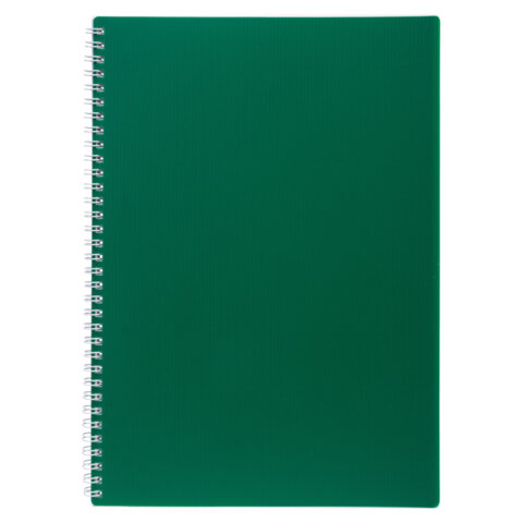 Тетрадь обложка пластик, А4, 80 л., гребень, клетка, HATBER, "VELVET" Зеленая, 081563, 80Т4В1гр_01607