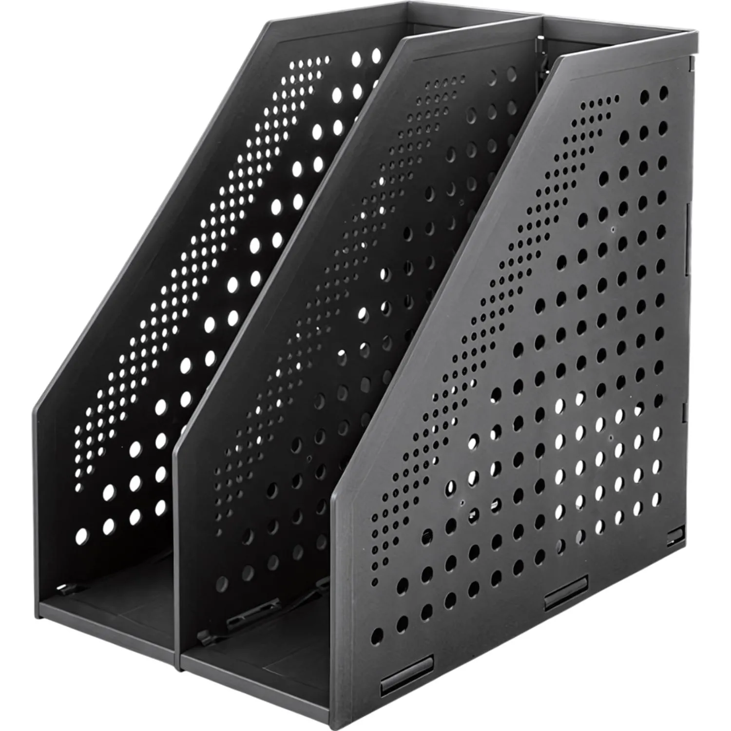 Лоток вертикальный Deli 78999Dark grey складной 2 отделения темно-серый, 1408479К