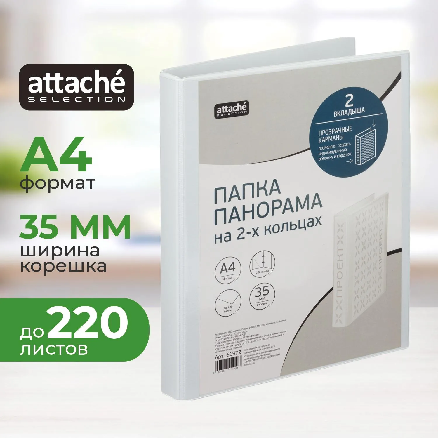 Папка на 2-х кольцах Панорама 35мм Россия, 61972К