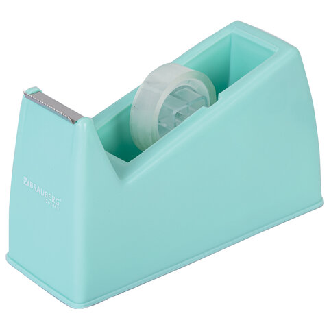 Диспенсер для клейкой ленты шириной до 26 мм, МЯТНЫЙ (лента в подарок!), утяжеленный большой, BRAUBERG, 701461