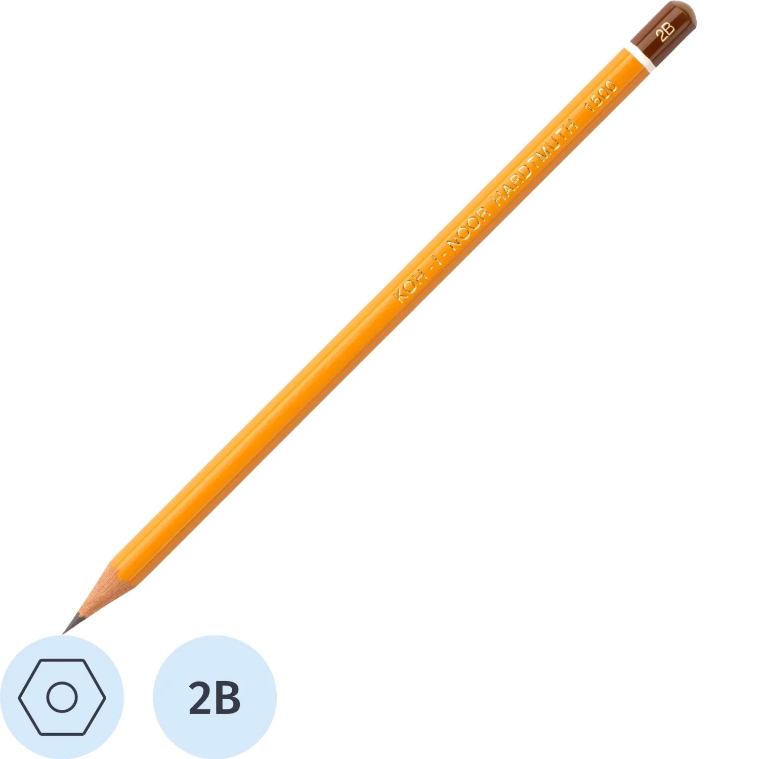 Карандаш чернографитный KOH-I-NOOR 1500/2B б/ласт, Чехия, 41782К