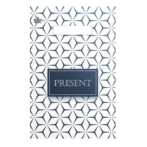 Пакет с вырубной ручкой ПВД, 30х20 см, "Презент", 30 мкм, н00255554