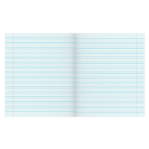 Тетрадь ЗЕЛЁНАЯ обложка 12 л., частая косая линия с полями, офсет, "ПЗБМ", 018244