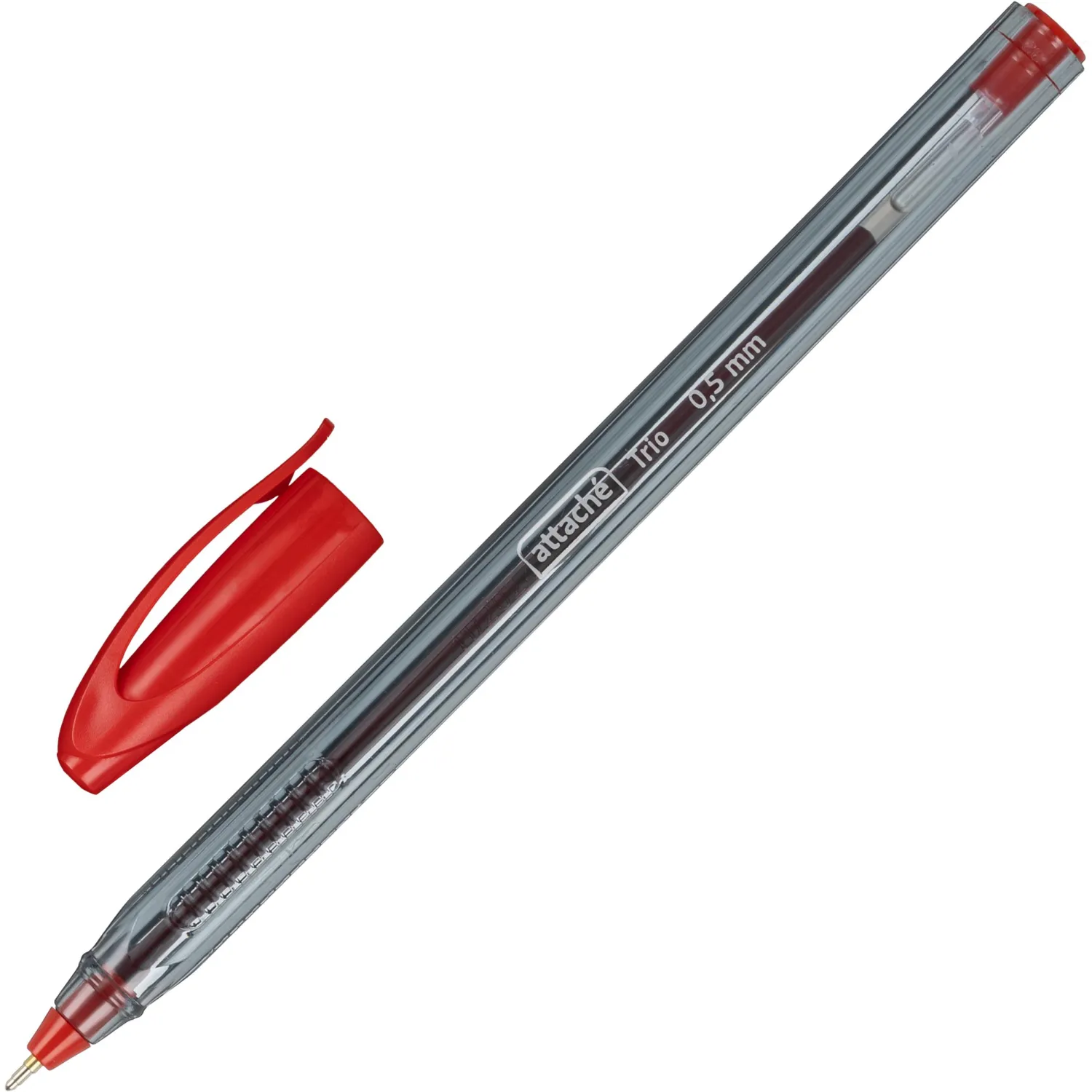 Ручка шариковая неавтомат. Attache Glide Trio 0,5мм, крас. Масл, 722457К