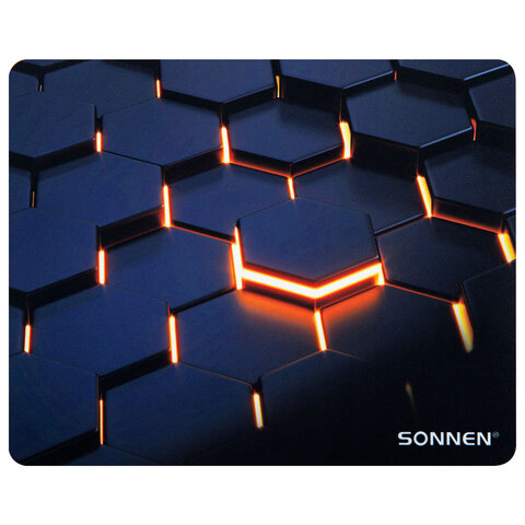 Коврик для мыши SONNEN "HOT CELLS" резина + ткань, 250х200х2 мм, 513955