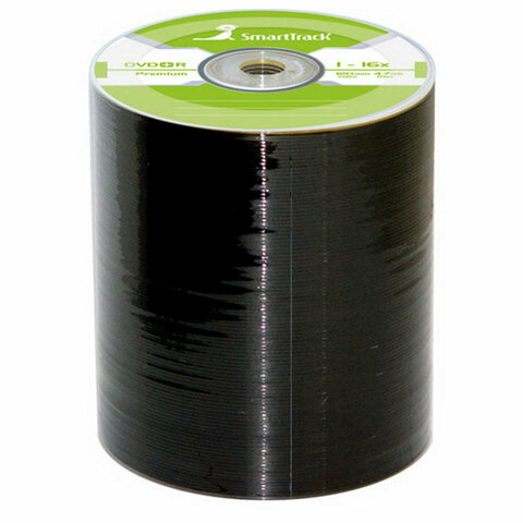 Диск DVD+R (плюс) SMARTTRACK, 4,7 Гб, 16x, Bulk (термоусадка без шпиля), КОМПЛЕКТ 100 шт., ST000223