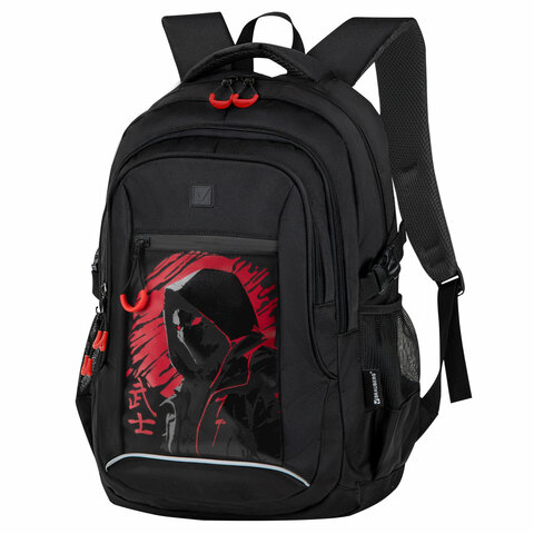 Рюкзак BRAUBERG CONTENT универсальный, 3 отделения, светоотражающий принт, "Red Moon", 47х33х18 см, 273843