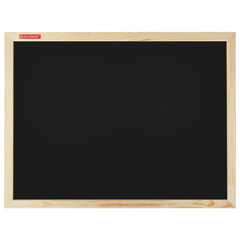 Доска для мела магнитная 45х60 см, черная, деревянная рамка, BRAUBERG "Wood", 238802