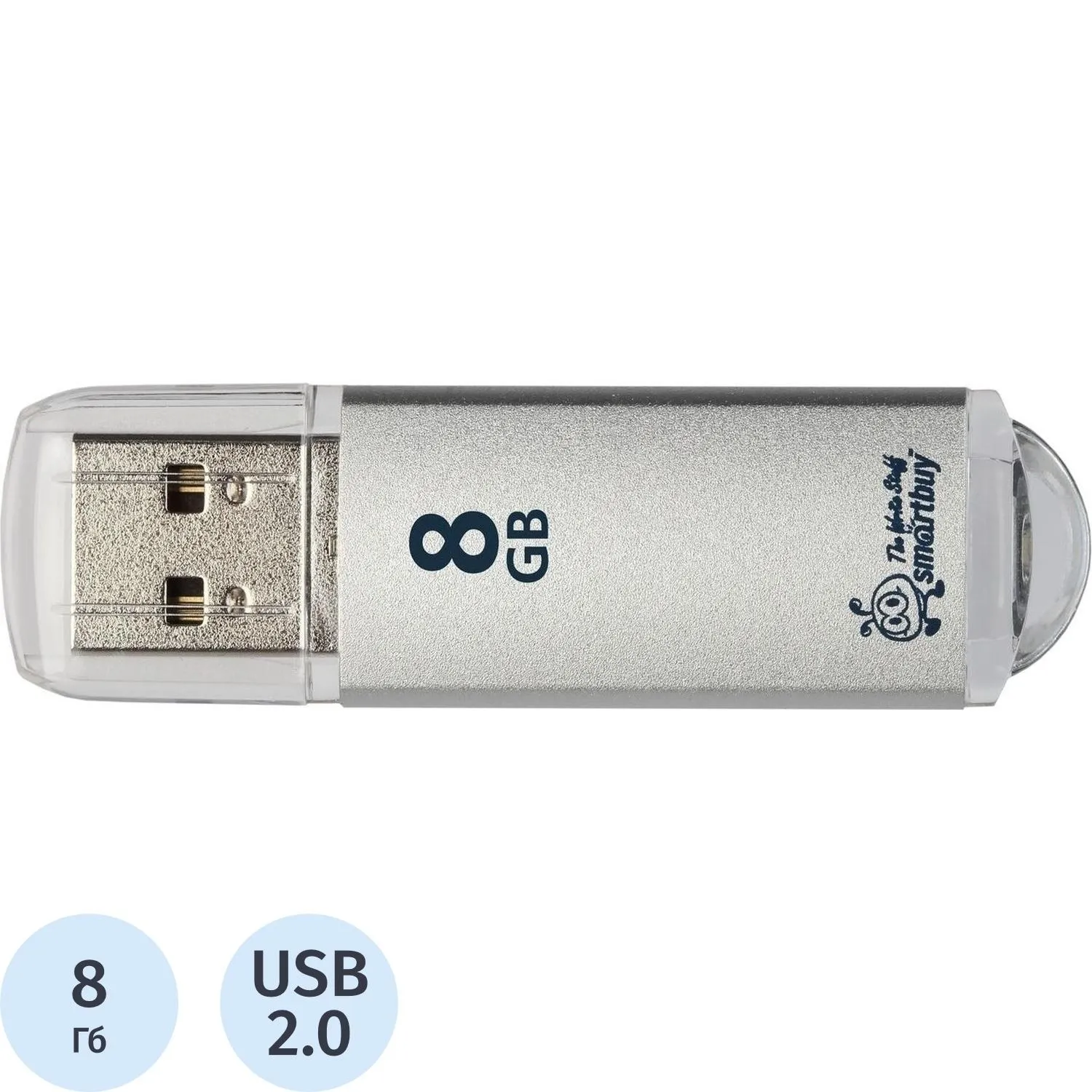 Флеш-память Smartbuy V-Cut, 8Gb, USB 2.0, сереб, SB8GBVC-S, 445912К