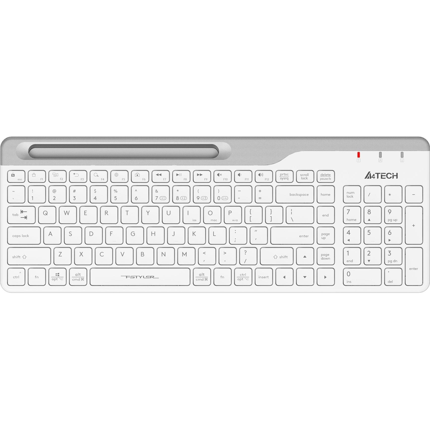 Клавиатура A4Tech Fstyler (FBK25 WHITE) белый/серый USB беспроводн/BT/Radio