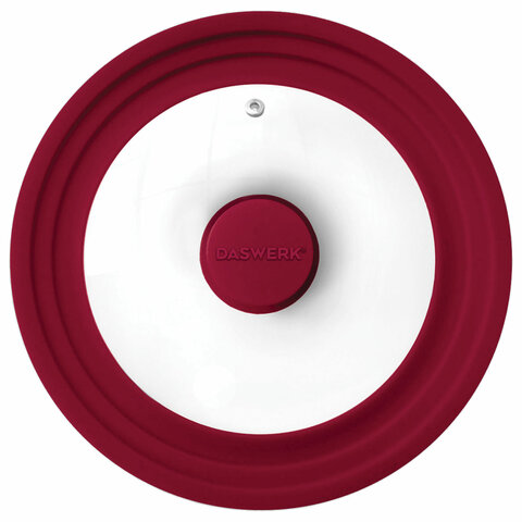 Крышка для любой сковороды и кастрюли универсальная 3 размера (24-26-28 см) бордовая, DASWERK (ДАСВЕРК), 607590