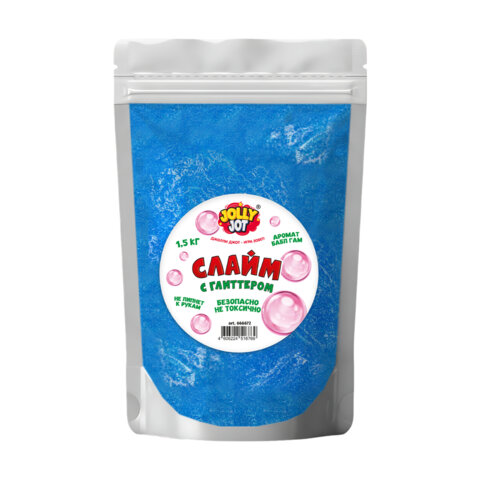 Слайм Лизун с глиттером, аромат бабл-гам, 1,5 кг, JOLLY JOT (ДЖОЛЛИ ДЖОТ), код 1С, 666672
