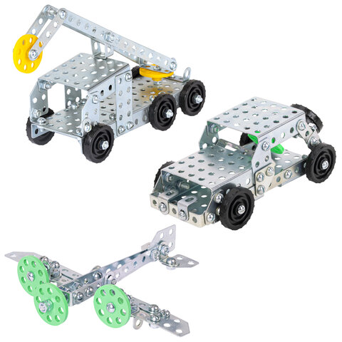 Конструктор металлический ЮНЛАНДИЯ "Для уроков труда №3", развивающий, 292 элемента, 104681