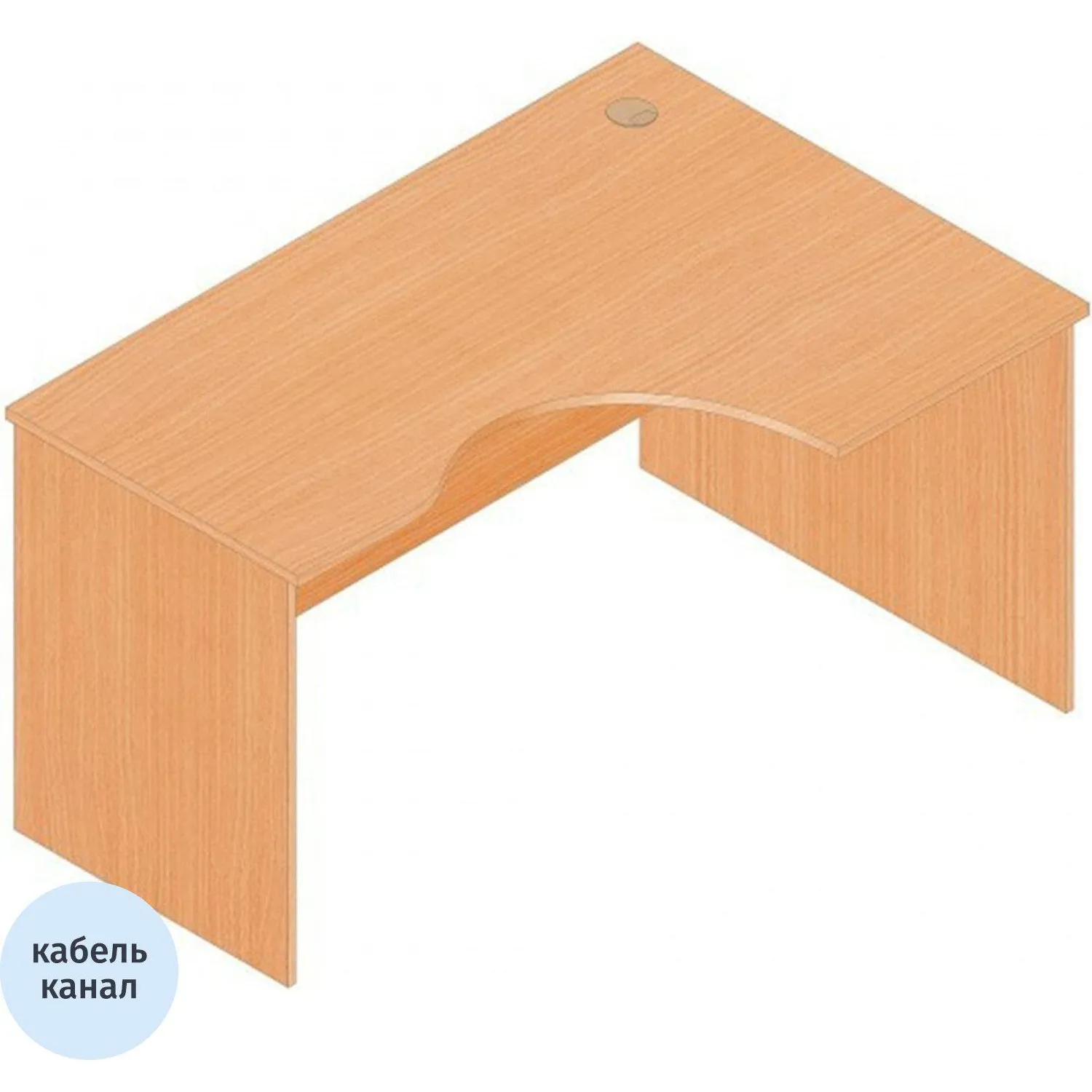 Стол 1L5_А Референт Р.СКУ-14 эргономичный правый, Бук-С