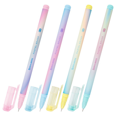 Ручка гелевая BRAUBERG GRADE PASTEL, СИНЯЯ, игольчатый узел 0,5 мм, линия письма 0,3 мм, 144284