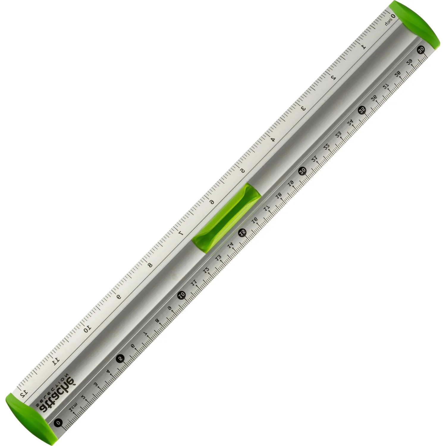 Линейка 30см Attache Selection aluminium с держателем зеленый, 726997К