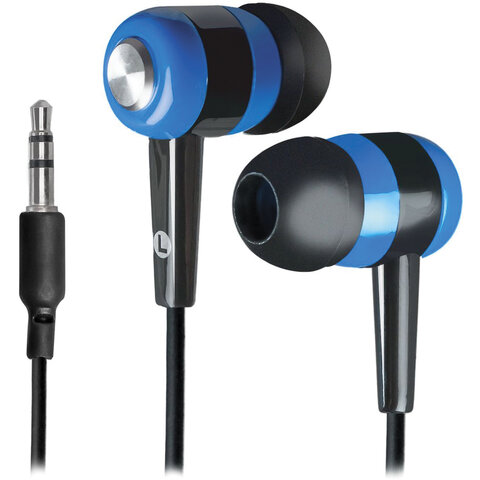 Наушники DEFENDER Basic 616, проводные, 1,1 м, стерео, вкладыши, черно-синие, 63616