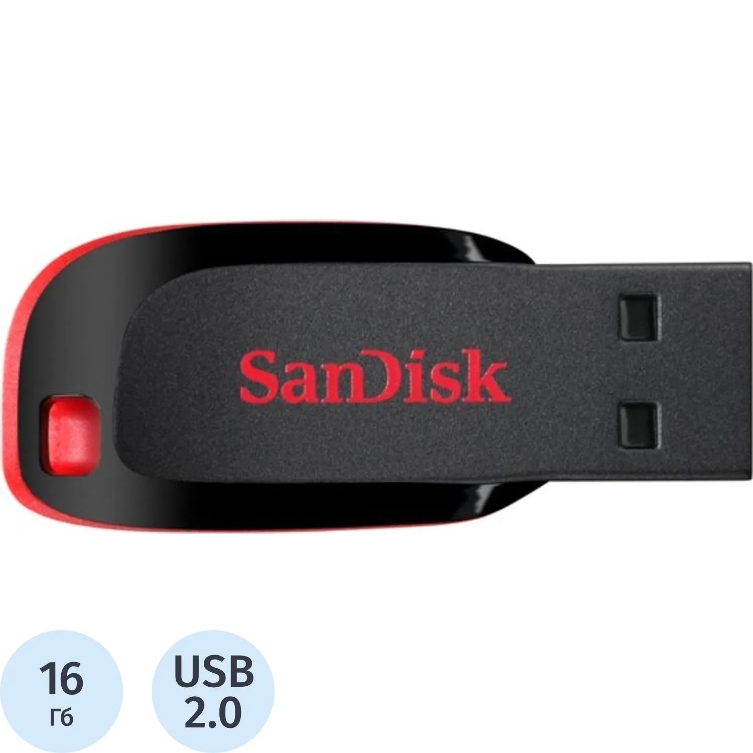 Флеш-память SanDisk Cruzer Blade, 16Gb, USB 2.0, ч/крас, SDCZ50-016G-B35, 615701К